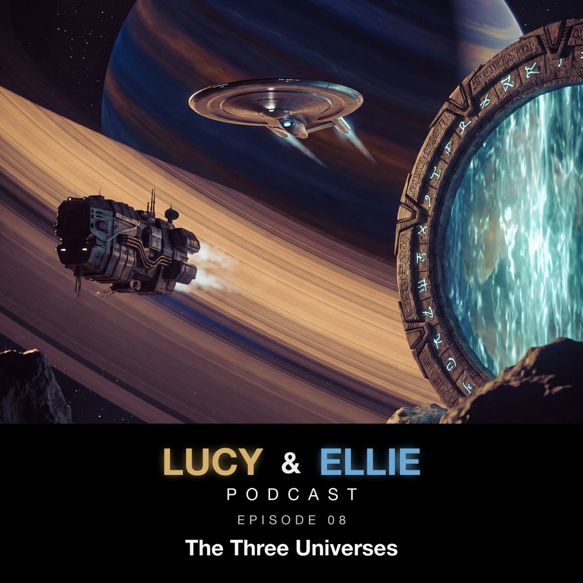 EP08 — Star Wars vs Star Trek vs Stargate: Which Sci-Fi Survives Physics?: Lucy & Ellie Podcast episode art