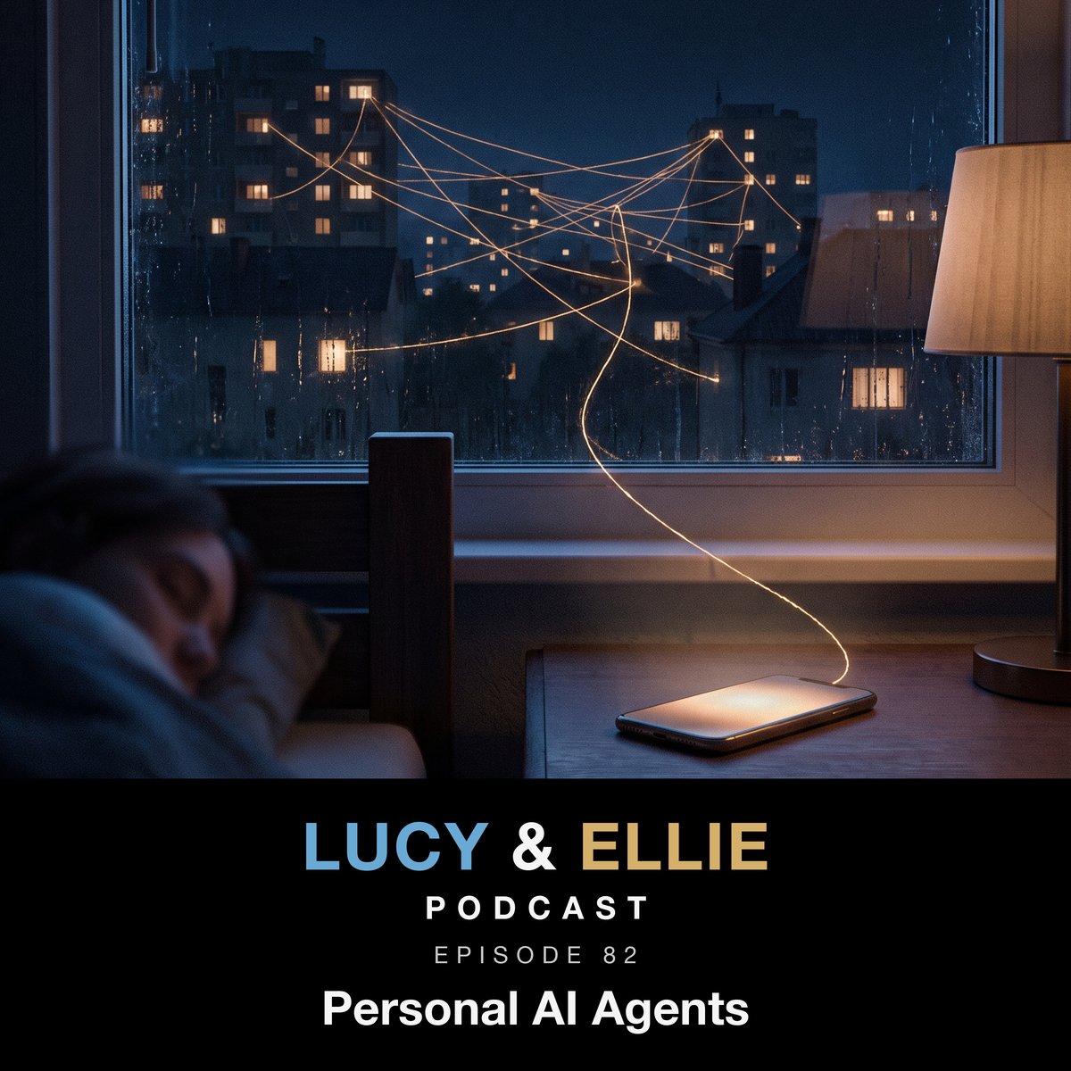 EP82 &mdash; Personal AI Agents: episode art for the Lucy & Ellie Podcast episode about Instinct, Meta Muse and personal AI assistants