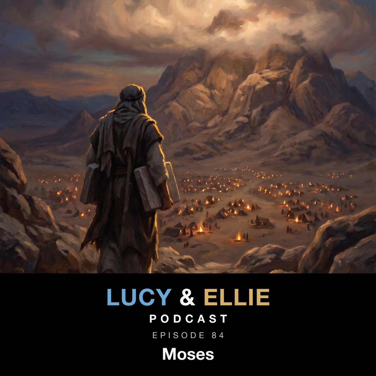 EP84 &mdash; Moses: The Man With the Egyptian Name: episode art for the Lucy & Ellie Podcast episode on the historical record around the Exodus